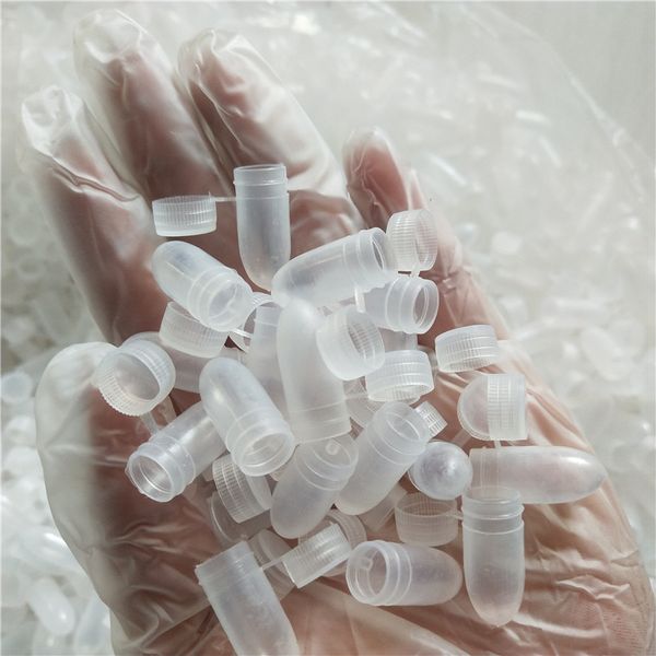 Rundes, durchsichtiges Kunststoff-Reagenzglas, Kunststoff-Testfläschchen, Proben-Mikrozentrifugenröhrchen mit Klappdeckel, 10 x 23 mm