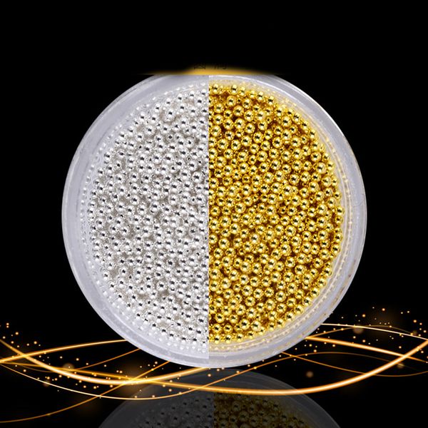 

new fashion 1mm shiny metal mini ball beads for 3d nails nail studs nail art decorations, Silver;gold
