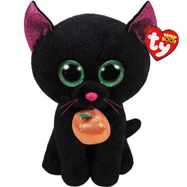 

Ty Beanie Boos Плюшевая кукла с животными Черная кошка с тыквенными игрушками 6 "15см с би