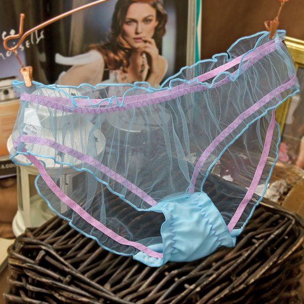 

sale women panties mesh ultra-thin bow lace briefs transparent mujer women's bragas soft panty thongs underwear jhbcc