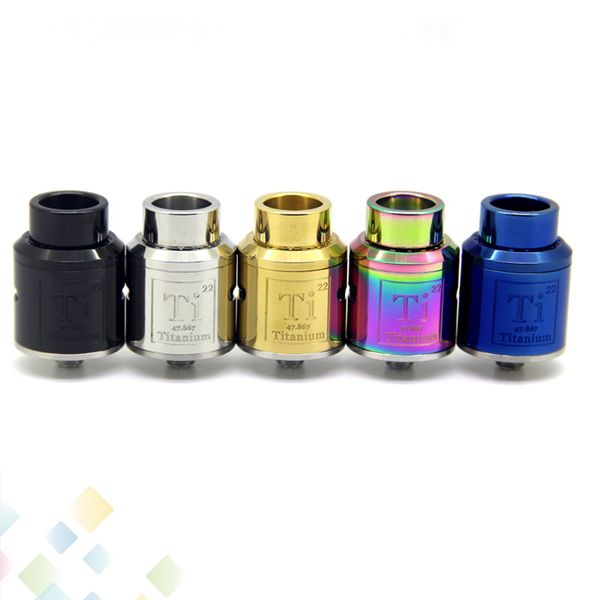 

528 Custom Goon Ti V1.5 RDA Atomizer 24mm Diameter Titanium Goon 1.5 Airflow 5 Colors Fit 510 E Cigarette DHL Free