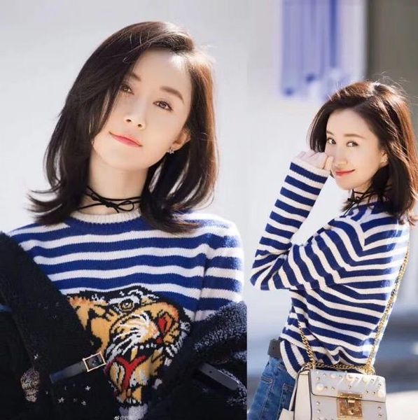 

919 2018 осень бренд же стиль свитер красный синий животных печати круглый вырез с дл