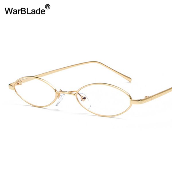 

small oval glasses frame for men retro 2018 gold metal frame clear lens optical eyeglasses women warblade, Silver