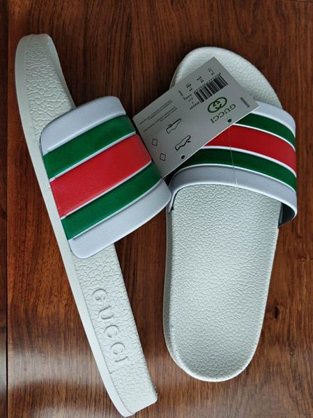 

Hot sale NEW mens fashion summer outdoor beach Rubber slip-on slide designer sandals in black white size euro 40-45