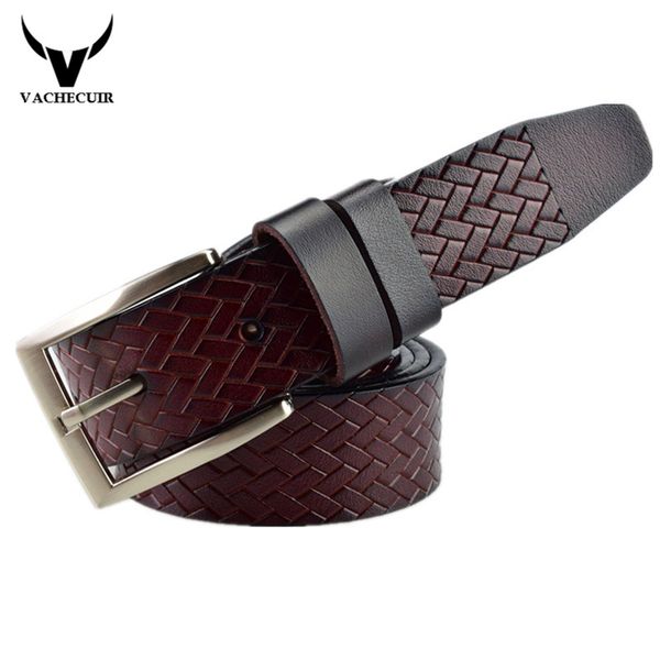 

2017 new leather mens belt black pin buckle belts for men designer famous belt luxury male strap 130 cm ceinture homme, Black;brown