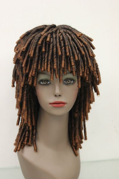 

black mix brown african style women lady wigs dreadlocks fancy dress ruud gullit, Black;brown