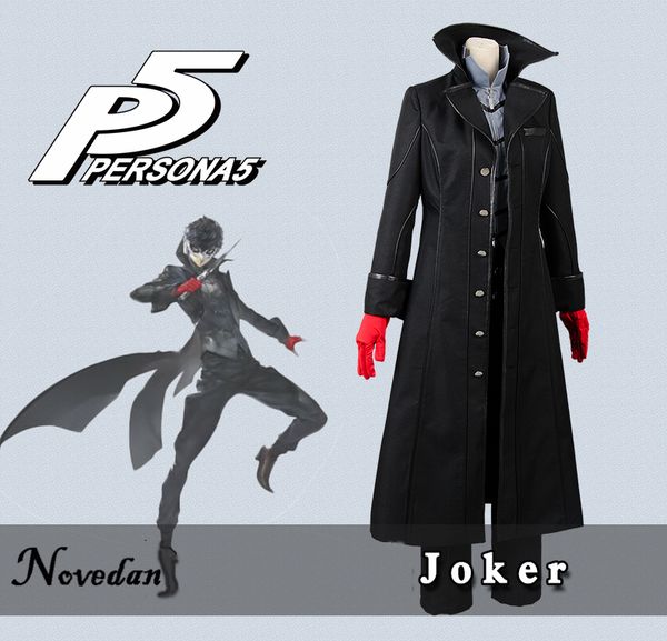 

persona 5 cosplay uniform persona5 joker hero protagonist akira kurusu anime party halloween costumes for men, Black