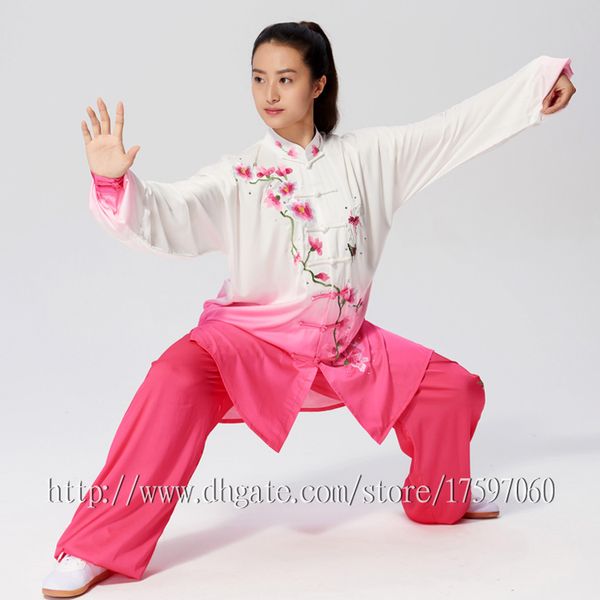 

chinese tai chi garment wushu uniform kungfu clothing martial arts suit taiji outfit qigong for men women children girl boy kids adults, Black;red