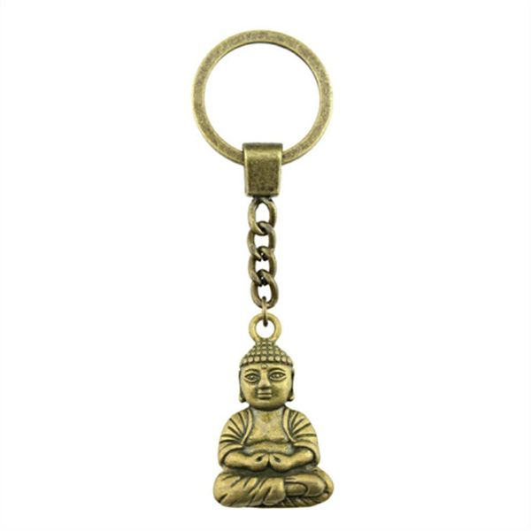 

6 pieces key chain women key rings couple keychain for keys buddha 39x23mm, Slivery;golden