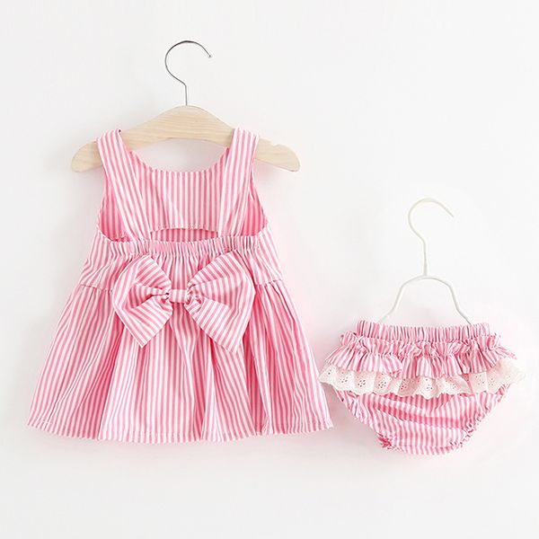 

designer baby dresses+underwear 2018 new arrival summer kids baby girls dress stripe baby girl clothes for newborns vestido de bebe, White