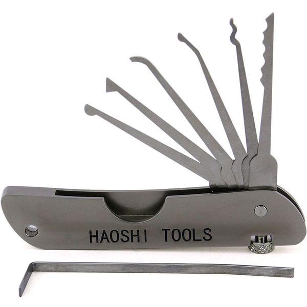 

Haoshi Jackknife Lock Picking Set - Portable Multi-tool Pick Set in Your Pocket - Best Keychain Lock Pick Set for Sale