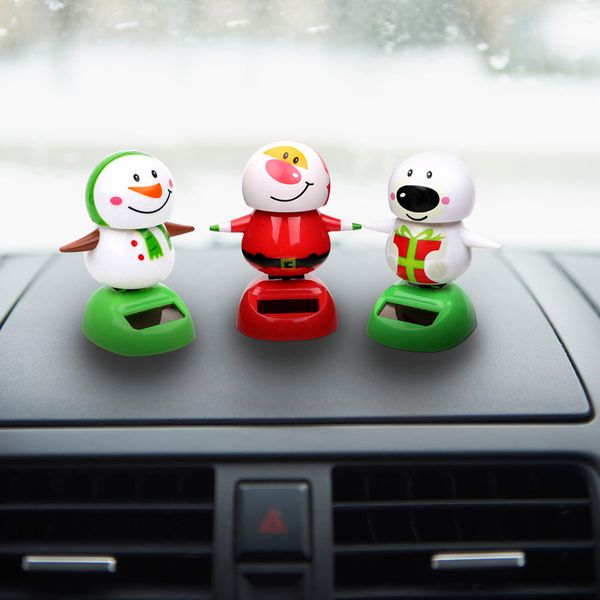 

car ornament swinging bobble doll toy with self-adhesive christmas snowman dashboard decoration car styling interior accessories