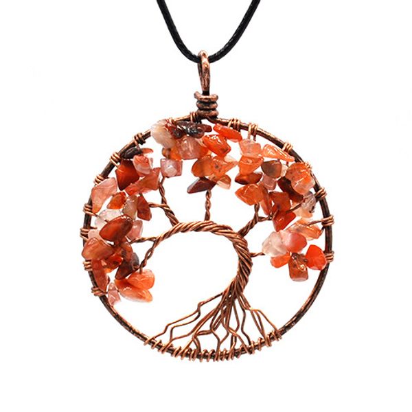 

28 type rainbow 7 chakra tree of life crystal pendant necklace for women natural stone quantz beads drops copper fashion jewelry necklace, Silver