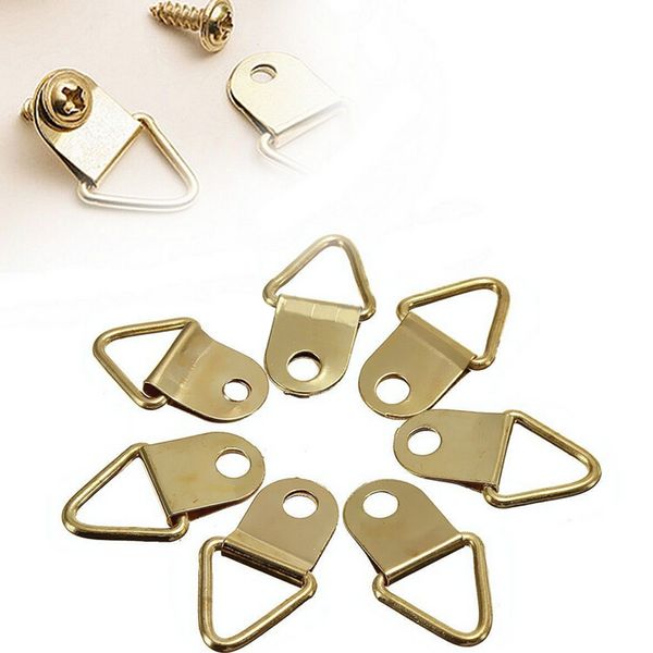 

20pcs golden e d-ring hanging picture oil painting mirror frame hooks hangers