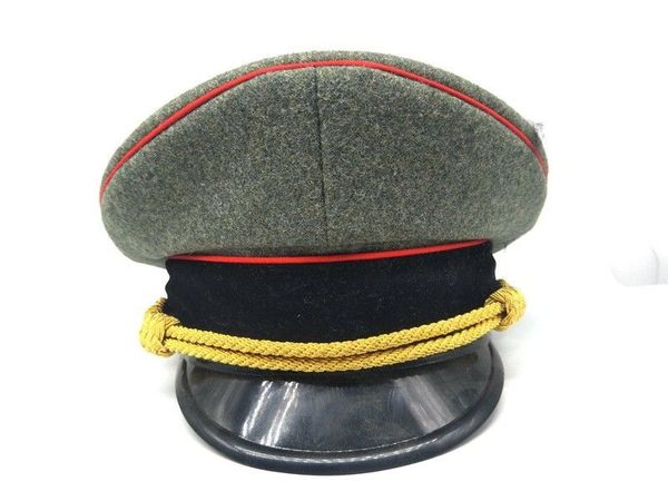 

wwii german wool army elite officer visor hat gold cord cap 57 58 59 60 cm- world store, Black;white