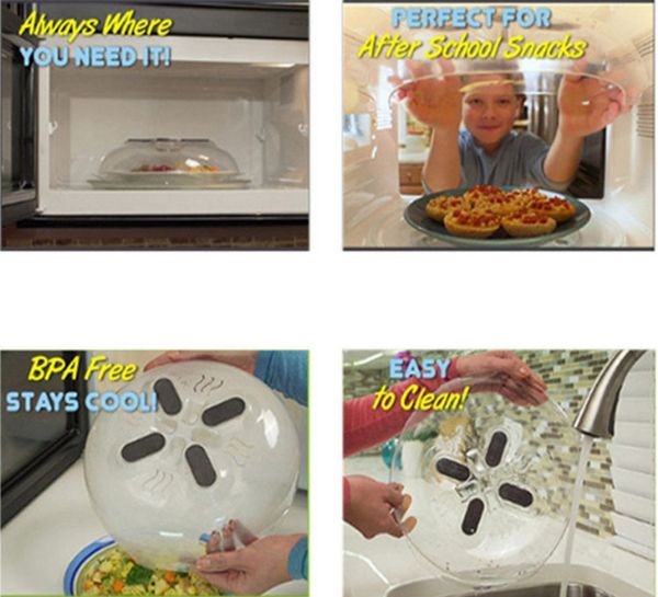 

30*8.5cm microwave splatter lid food splatter guard cover microwave hover anti-sputtering cover with steam vents opp package 100pcs