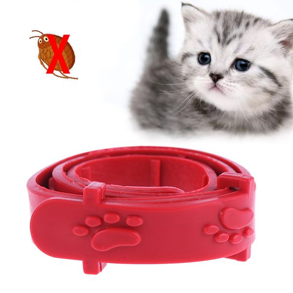 

red adjustable dog cat rabbit neck strap anti flea mite acari tick remedy pet collar pet supplies summer products