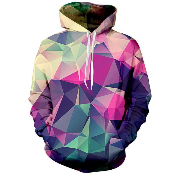 

fashion colorful polygonal pattern 3d print hoodies fashion clothing women/men sweatshirt hoodies casual pullovers k144, Black