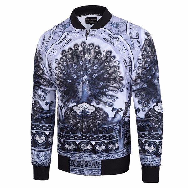 

осень и зима мужчины куртка куртка мужчины 3d печать футболки, Black