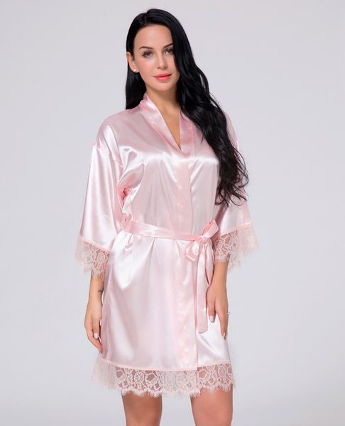 

silk women's dressing short robes kimono up wedding satin sleepwear lady lace bridal robe gown dwrjf