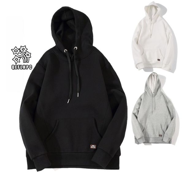 

autumn winter keep warm fashion casual men coat sweater long sleeves hats men hoodies & sweatshirts men clothing black white pullover a1825