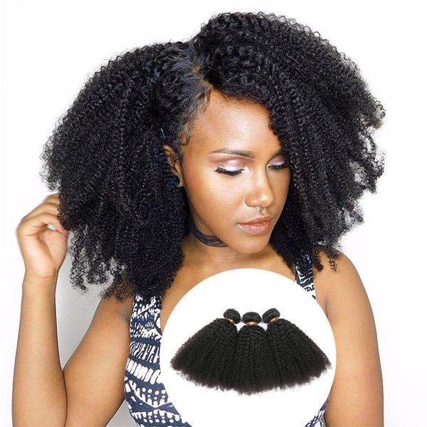 4b 4c Afro Kinky Curly Human Hair Extensions Natural Black 8