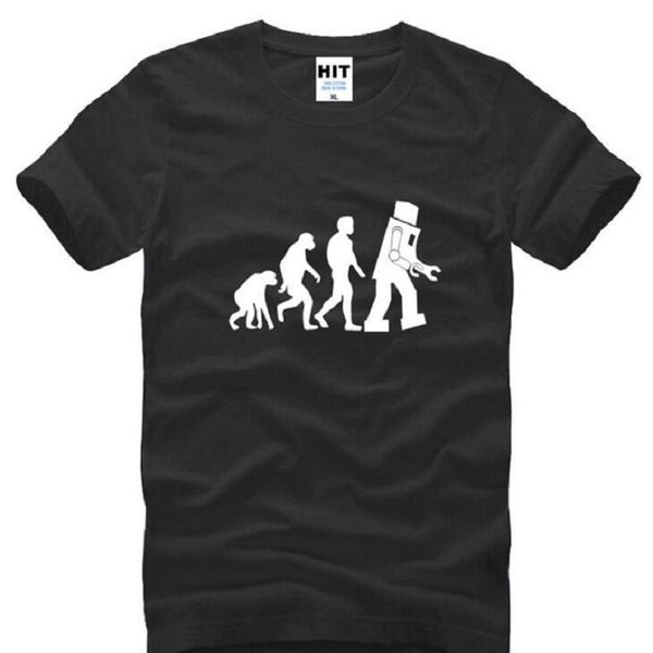 

the big bang theory t shirt robot evolution printed sheldon funny t-shirt summer new mens men cotton tee shirt camisetas hombre, White;black