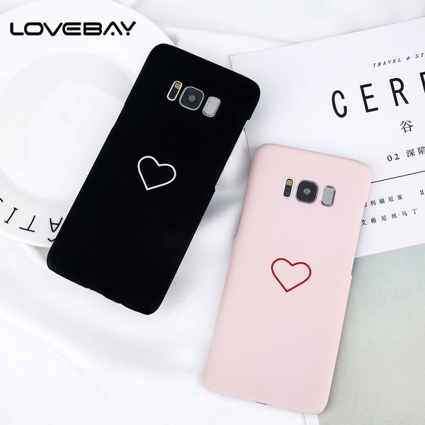 

Телефон Case для Samsung Galaxy S9 S8 Plus S7 Edge Note 8 мода любовь Сердце окрашенные пары ультратонкий жесткий PC обложка чехлы