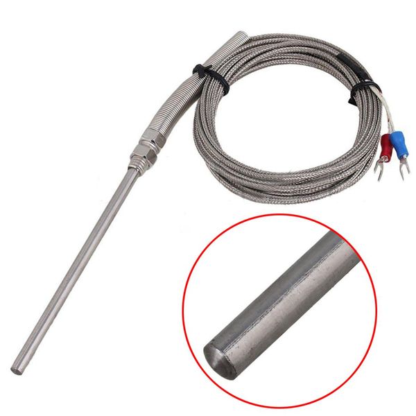 

stainless steel high temperature mayitr k type thermocouple 0~400c temperature sensor 100mm probe 3m cable wire length