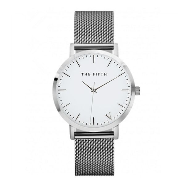 

2017 casual stainless steel couple quartz watches reloj masculino lovers wristwatch with date, Slivery;brown