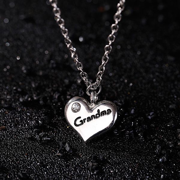 

friends necklaces small peach hearts, family engraved necklace, Silver