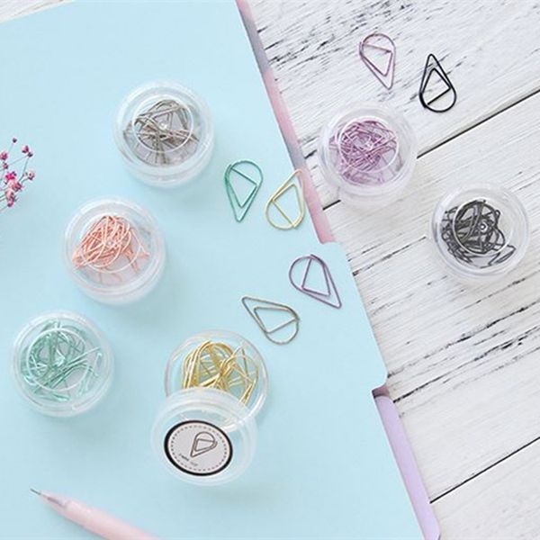 

the lovely creative water drop bookmark clip stainless steel wire pin paper clip message folder t4h0319
