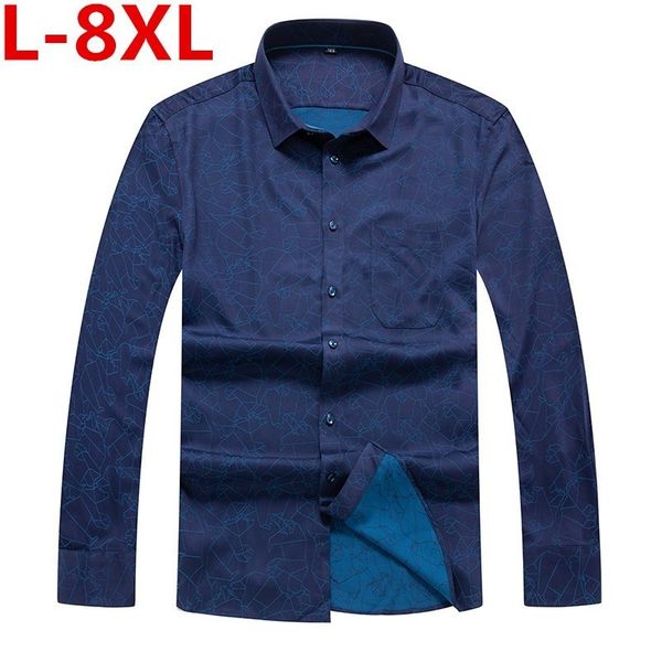 

8xl 7xl 6x men's shirt autumn and winter men casual long sleeve shirt korean slim business brand dress, White;black