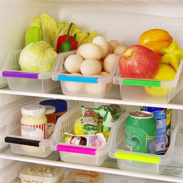 

transparent storage drawer dust storage box basket bathroom finishing box in random colors
