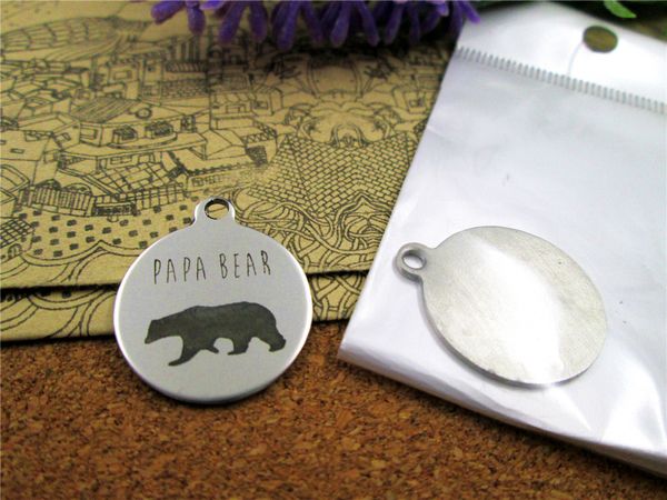 

40pcs--"papa bear"stainless steel charms more style for choosing diy charms pendants for necklace, Bronze;silver