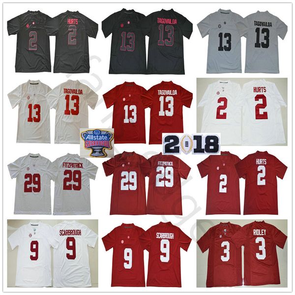 

NCAA Alabama Crimson Tide #13 Tua Tagovailoa Jersey 2 Jalen Hurts 3 Ridley 9 Bo Scarbrough 29 Minkah Fitzpatrick College Football Jerseys