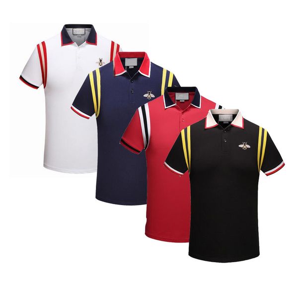 

Luxury polo homme hirt 2019 fa hion print hort leeve lim fit medu a t hirt men brand de igner polo with embroidery bee ca ual polo