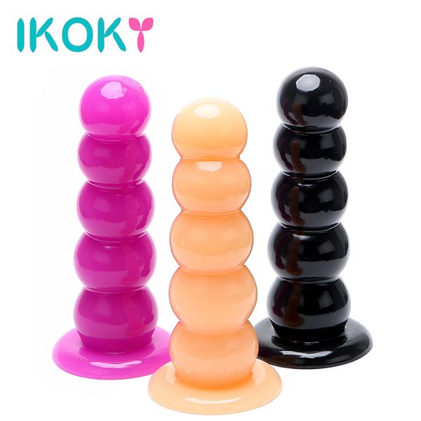 IKOKY Grande Vibrador Realista Enorme Pênis Artificial Pau Real Pau Anal Plugue Bola Ventosa Brinquedos Sexuais para a Mulher G-spot Estimulação S1018