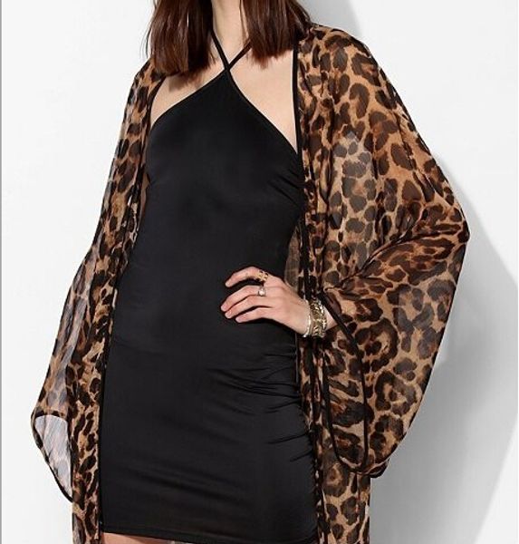 

Leopard Printing Women's Cape Summer Sunscreen Fashion Outerwear Lightable Breathable Summer Wear