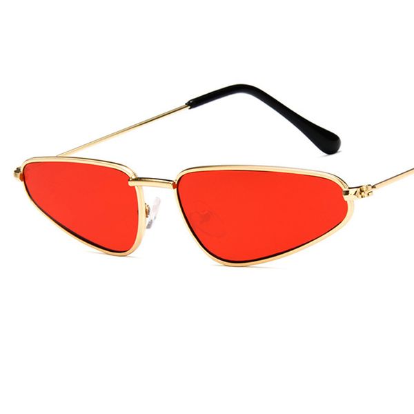 

fashion vintage small triangle sunglasses for women new cat eye sunglasses metal frame shades 2018 uv400 oculos y265, White;black