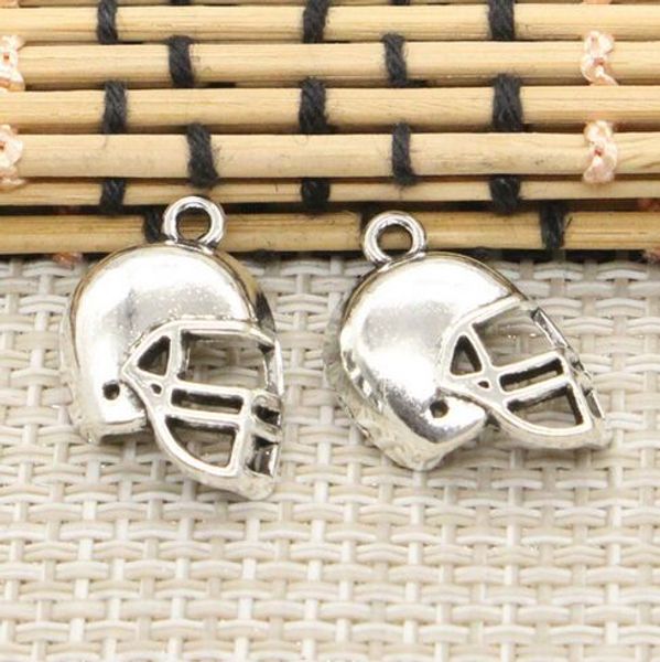 

Сплав Soccor футбольный шлем подвески Античное серебро подвески кулон для ожерелье