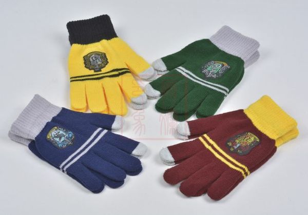

college gloves gryffindor slytherin gloves 20pcs/lot cat, Blue;gray
