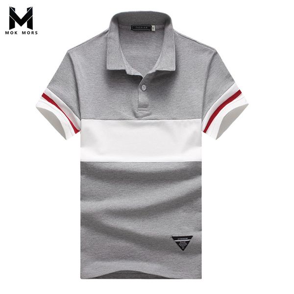 

2018 summer casual cuff stripe stitching cotton breathable men fashion street slim type v neck men shirt short sleeve, White;black