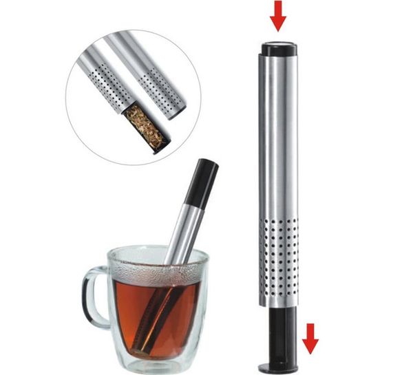 Tee Sieb Stick Werkzeuge Edelstahl Rohr Design Mesh Tee Filter Kaffee Teekanne Werkzeug Heißer Verkauf Tragbare Tees Infuser sieb