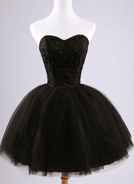 

sweetheart lace sequins beads short cocktail dresses vestido de festa fashion black ball gown mini homecoming party dress prom gowns