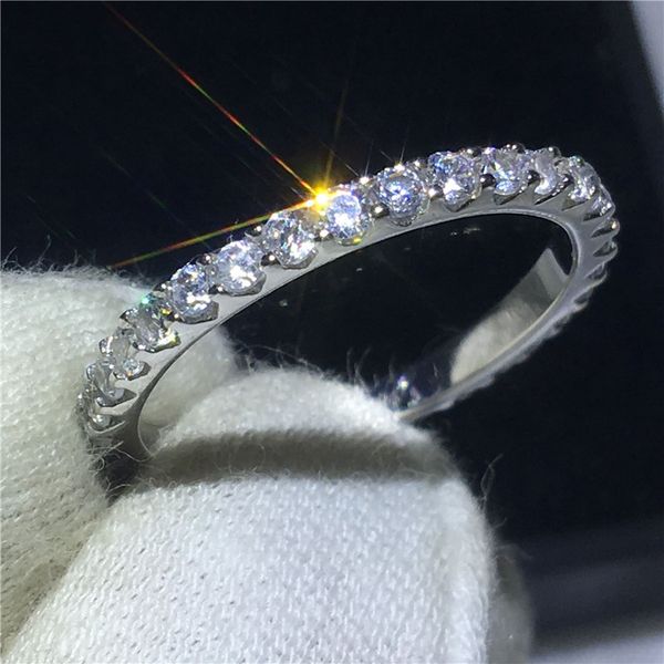 

eternal female promise ring 100% soild 925 sterling silver jewelry round 5a zircon cz engagement wedding band rings for women, Slivery;golden