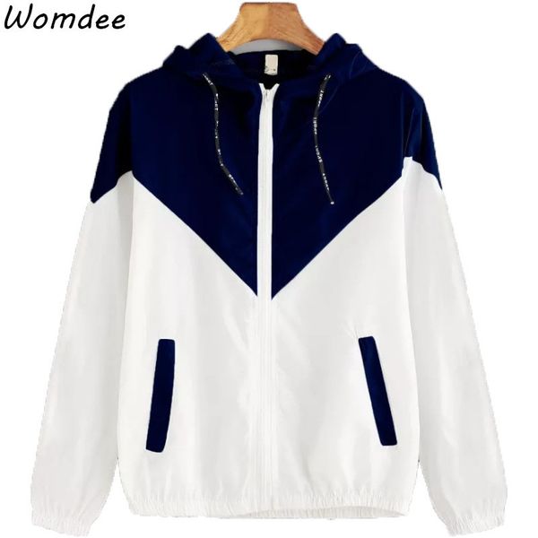 Plus Size Womens Long Sleeve Patchwork Jacket Windbreaker Coat Overcoats Outwear