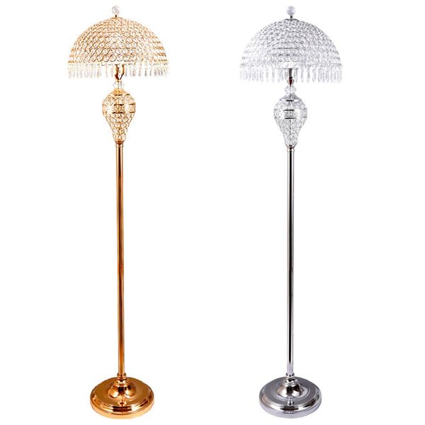 Candeeiro de chão moderno guarda-chuva de cristal quarto luxo ouro/prata sala de estar candeeiro de pé quarto decoração criativa lâmpadas de iluminação