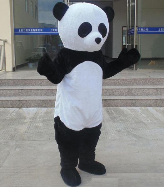 

2018 a black and white panda mascot costume for to wear for sale, Red;yellow