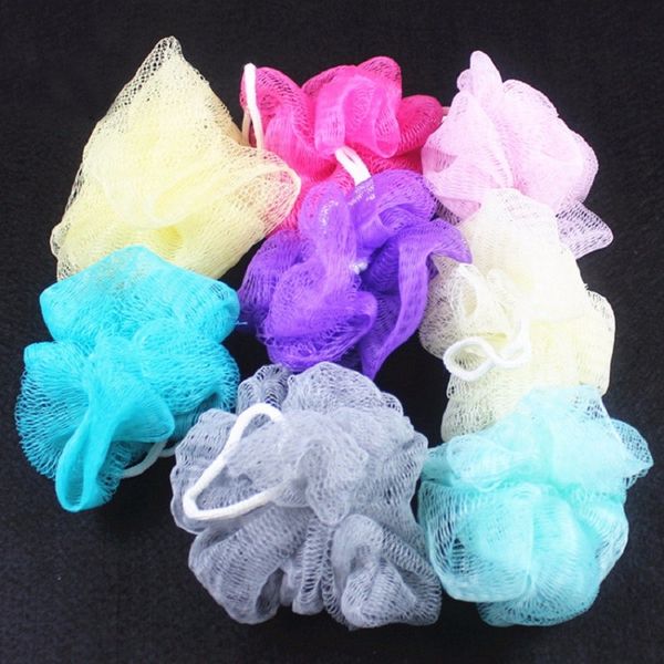 

3pcs bath balls soft plastic solid color shower wash balls cooling bath sponge scrubber body flower bathroom products
